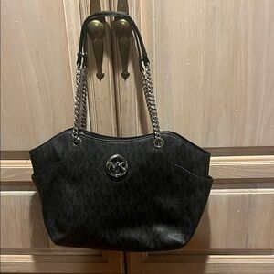 Michael Kors Black Shoulder Bag with Chain Straps